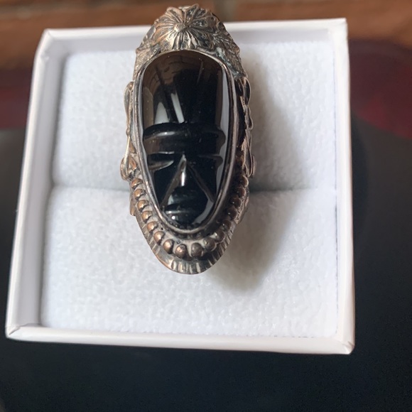 Aztec ring (obsidian) - Picture 3 of 3
